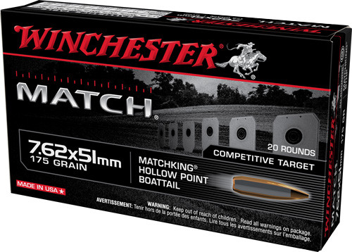 Winchester Ammunition Match 7.62x51mm NATO 175 Grain Jacketed Hollow Point