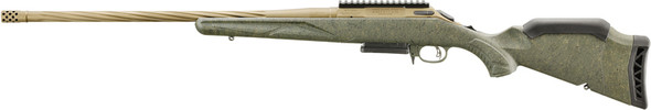 Ruger American Gen II Predator Rifle in 243 Win with Green Splatter Stock and Threaded Fluted Barrel