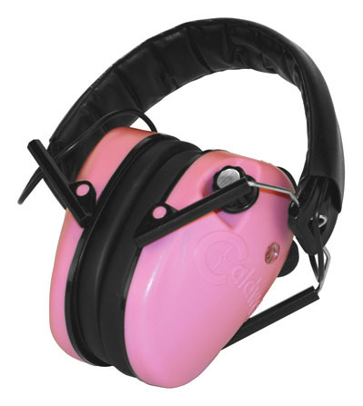 Caldwell E-Max Electronic Ear Muffs in Pink and Black – True Stereo Sound with 23 dB Noise Reduction