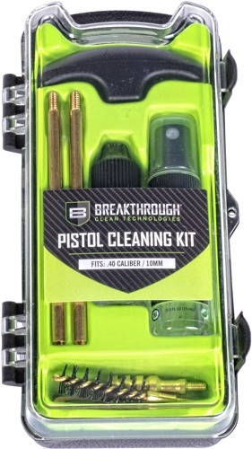 Breakthrough Clean .40 Cal/10mm Pistol Cleaning Kit with Polymer T-Handle and Military-Grade Solvent