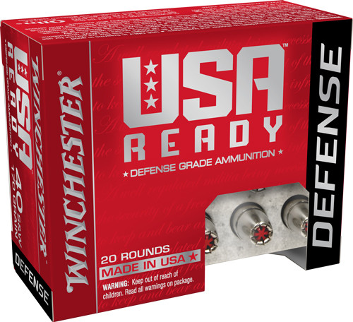 Winchester Ammunition USA Ready .40 S&W Jacketed Hollow Point - 170 Grain, Reloadable, 20 Rounds per Box