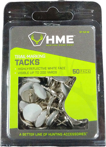 HME Products RT50W Trail Tacks Reflective, 50 Pack with Highly Reflective Metal Tacks