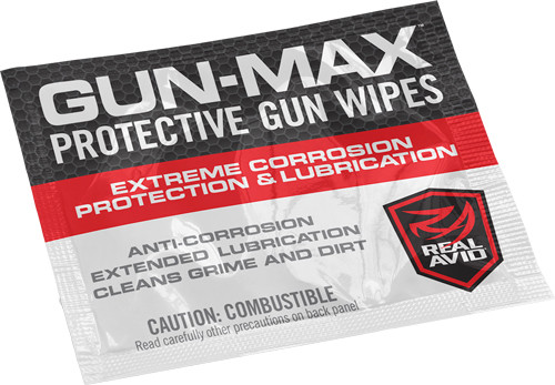 Real Avid Gun Max Gun Wipes - Chemical Cleaning Wipes for Firearms, Pack of 12