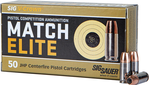 SIGAMMO 9mm 147 Grain Elite Match Competition Hollow Point Ammunition (Part #E9MMA3-COMP-50)