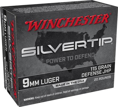 Winchester Ammunition Silvertip 9mm Luger 115-Grain Jacketed Hollow Point Ammunition