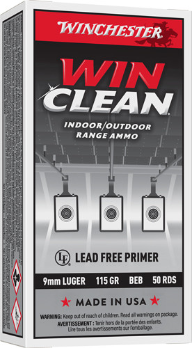 Winchester Ammunition Winclean 9mm Luger 115 Grain Lead-Free Cartridge
