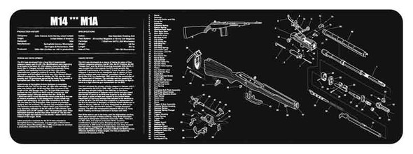 TekMat Springfield M1A Armorers Bench Mat - Neoprene Gun Cleaning Mat with Protective Top and Surface Guard