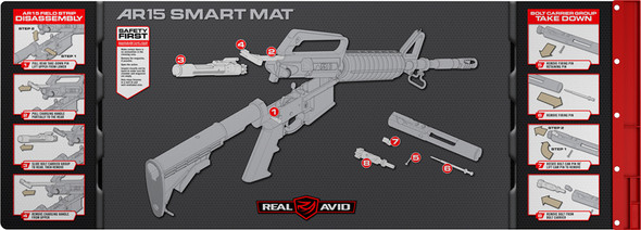 Real Avid AR-15 Smart Cleaning Mat with Magnetic Parts Tray and Illustrated Disassembly Guide