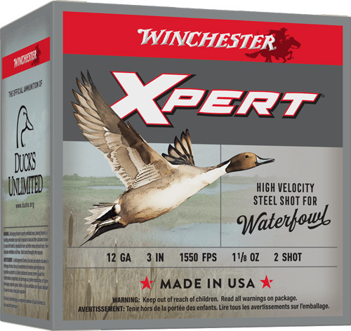 Winchester Ammunition Xpert Steel 12 Gauge 3-Inch Shotshells - 1-1/8 oz #2 Non-Toxic Shot, 1550 fps