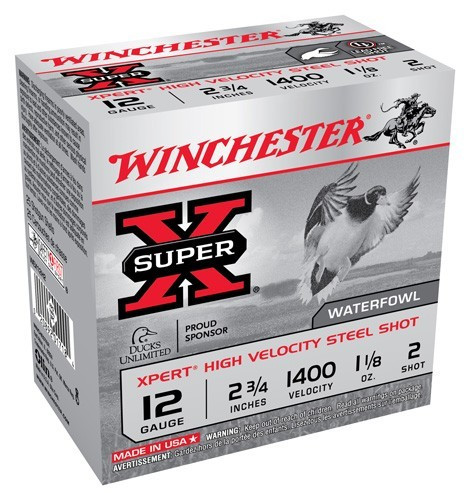 Winchester Ammunition Xpert 12 Gauge 2.75-Inch Shotgun Shells – #2 Steel Shot, 1400 FPS, 1-1/8 oz, 25 Rounds