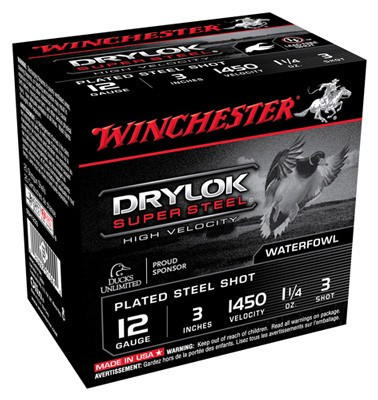 Winchester Ammunition Drylock 12 Gauge 3-Inch #3 Shot Shells (25 Rounds per Box, 10 Boxes per Case)