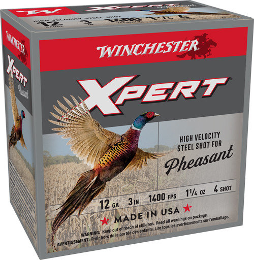 Winchester Ammunition Xpert Steel 12 Gauge Shotshells - 1-1/4 oz #4 Non-Toxic Shot, 25 Rounds per Box