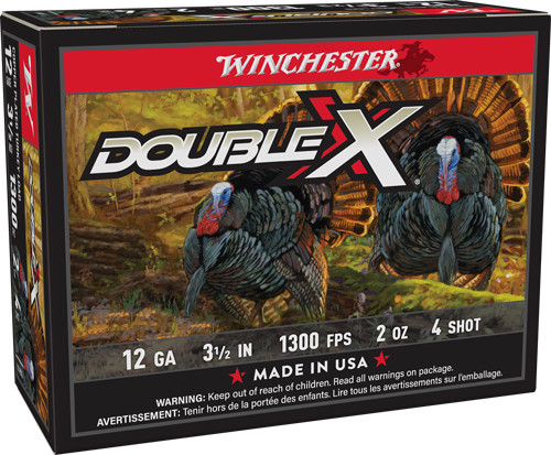 Winchester Ammunition Double-X 12 Gauge 3.5-Inch Shells, 1300 FPS, #4 Shot, 2 oz