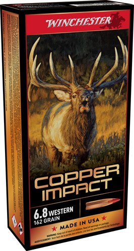 Winchester Ammunition Copper Impact 6.8 Western 162-Grain Copper Solid Bullet