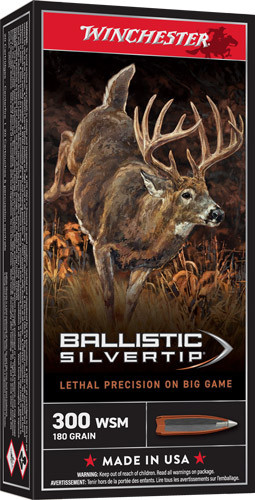 Winchester Ammunition Supreme .300 WSM 180 Grain Polymer Tipped Ballistic Silvertip Rifle Ammo