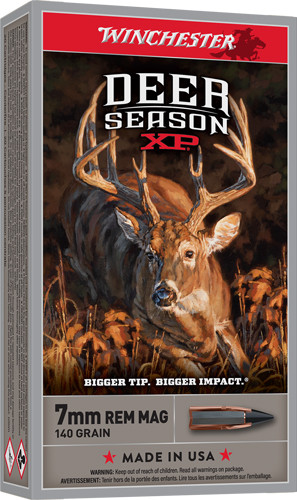 Winchester Deer XP 7mm Remington Magnum 140 Grain Polymer Tipped Rifle Ammunition - X7DS