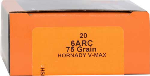 HSM Ammo 6MM ARC 75GR V-Max Jacketed Hollow Point Cartridge - Reloadable