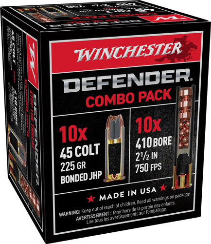Winchester Ammunition S41045PD PDX Defender .410/45 Colt 225-Grain Jacketed Hollow Point Shotshells