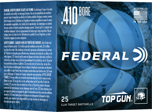Federal Top Gun .410 Gauge 2.5-inch Shotshells, 1/2 oz #7.5 Lead Shot - Box of 25