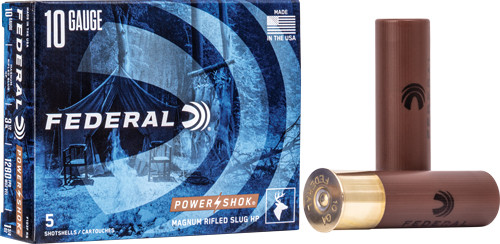 Federal Power Shok 10 Gauge 3.5-Inch Rifled Hollow Point Slug Ammunition