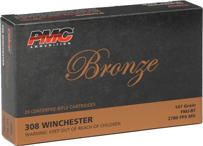 PMC 308 Winchester 147-Grain FMJ-BT Centerfire Rifle Ammunition, Box of 20