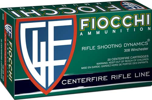 Fiocchi 308 Win 150 Grain PSP Soft Point Rifle Ammunition, Part Number 308BZ