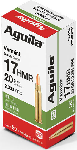 Aguila 17 HMR 20-Grain Jacketed Hollow Point Ammo - 50 Rounds per Box