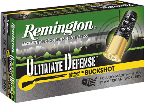Remington Ultimate Defense RR 12 Gauge 00 Buckshot Shells - Reduced Recoil Technology