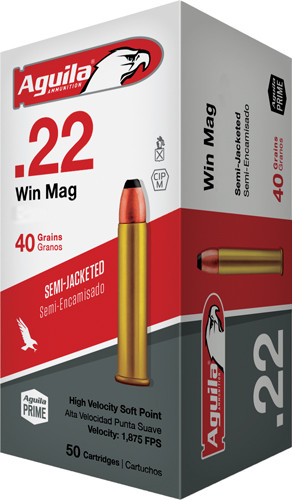 Aguila 22 WMR 40-Grain Jacketed Soft Point Ammunition (Part #1B222401)