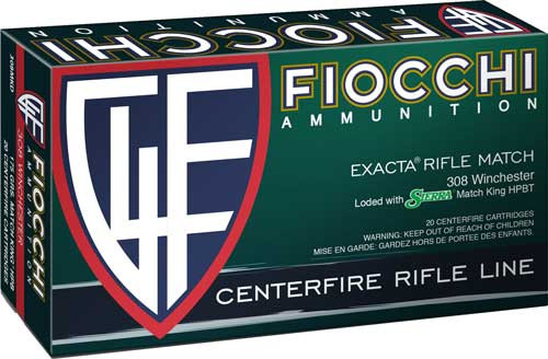 Fiocchi 308 Win 175 Grain Jacketed Hollow Point Ammunition - Model 308MKD