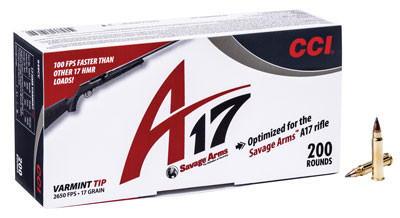 CCI A17 Varmint Tip .17 HMR 17-Grain Ammunition – 200 Rounds
