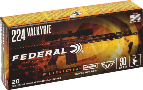 Federal Fusion .224 Valkyrie 90 Grain Soft Point Ammunition - Reloadable, 20 Rounds