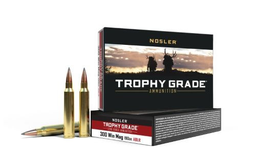 Nosler Trophy Grade LR .300 Win Mag Polymer Tipped Bullets – 190 Grains, Reloadable, 20 Rounds per Box