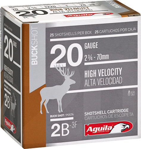 Aguila 20 Gauge 2.75-inch 2 Buckshot Shotshells - 25 Rounds per Box