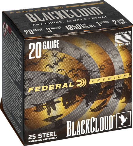 Federal Black Cloud 20 Gauge 3-Inch Non-Toxic Shotshells – 25 Rounds per Box
