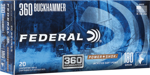 Federal Power-Shok 360 Buckhammer .180 Grain Jacketed Soft Point Ammunition