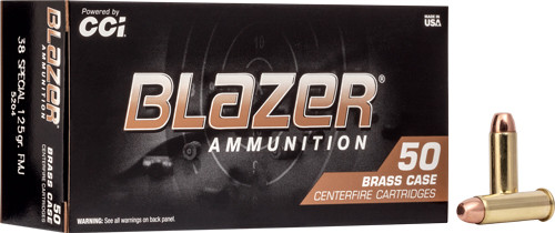 CCI Blazer Brass 38 Special Full Metal Jacketed Ammunition - 125 Grains, 50 Rounds