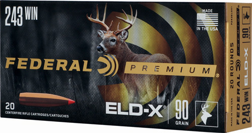 Federal 243 Win 90GR ELDX Polymer Tipped Rifle Ammunition - Box of 20