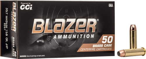 CCI Blazer Brass .357 Magnum Jacketed Hollow Point Ammunition - 158 Grains, Reloadable