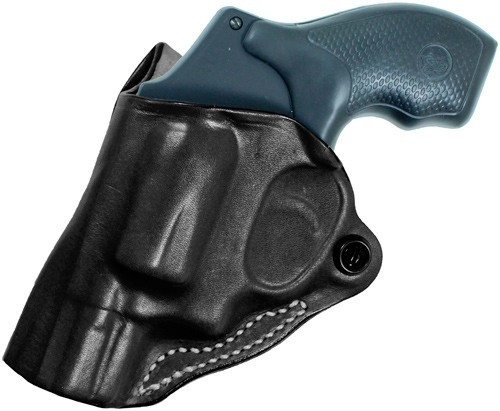 DeSantis Mini Scabbard Holster for Smith & Wesson J-Frame, Black Leather Belt Slide