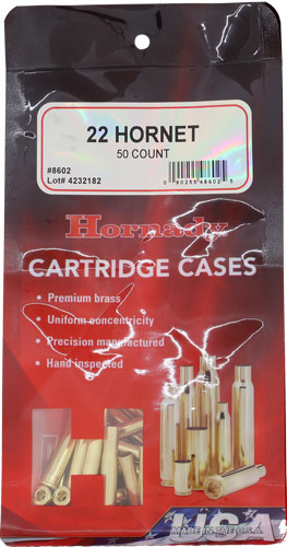 Hornady Unprimed Cases for .22 Hornet, Part Number 8602