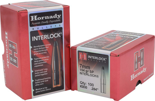 Hornady 7mm .284 Jacketed Soft Point Bullets (Part #2830) – 154 Grains, Box of 100