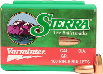 Sierra Bullets .22 Caliber .224 50 Grain Spitzer High Velocity Bullet - Varminter Series
