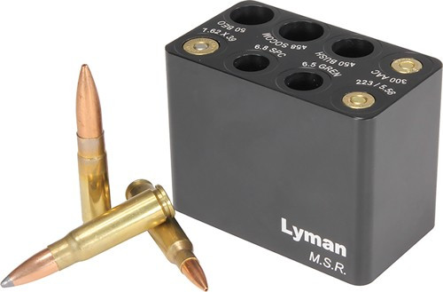Lyman MSR Ammo Checker Block for Most MSR Rifle Calibers - Aluminum Construction