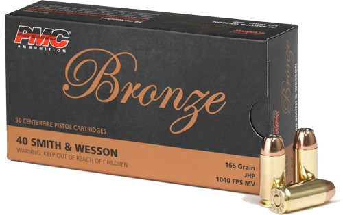 PMC .40 S&W 165 Grain Jacketed Hollow Point Ammunition - Reloadable, 50 Rounds