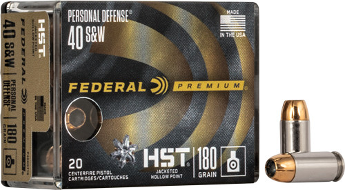 Federal Premium 40 S&W 180 Grain HST Jacketed Hollow Point Ammunition