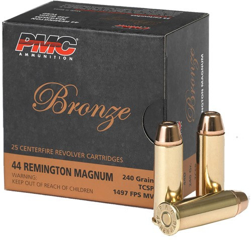 PMC 44 Rem Mag 240-Grain Jacketed Soft Point Ammunition - Reloadable, 25 Rounds