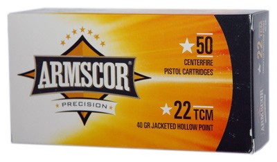ARMSCOR 22 TCM 40-Grain Jacketed Hollow Point Ammunition, Part Number FAC22TCM-1N