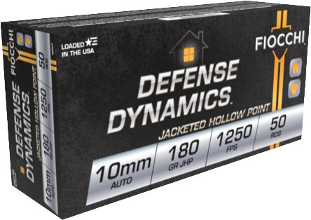 Fiocchi 10MM 180 Grain JHP Ammunition - Reloadable Jacketed Hollow Point Cartridge