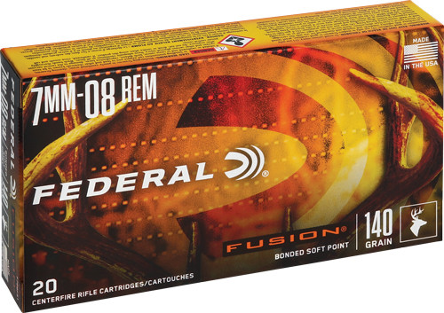 Federal Fusion 7mm-08 Remington Soft Point Rifle Ammunition - 140 Grains, 20 Rounds Per Box